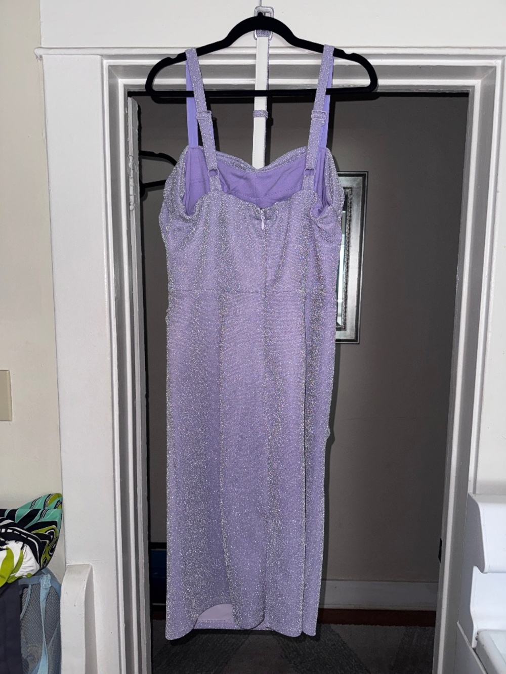 Vixen by Micheline Pitt - Jawbreaker Wiggle Dress in Lilac Lurex, NWT, Size 2X - Picture 3 of 4